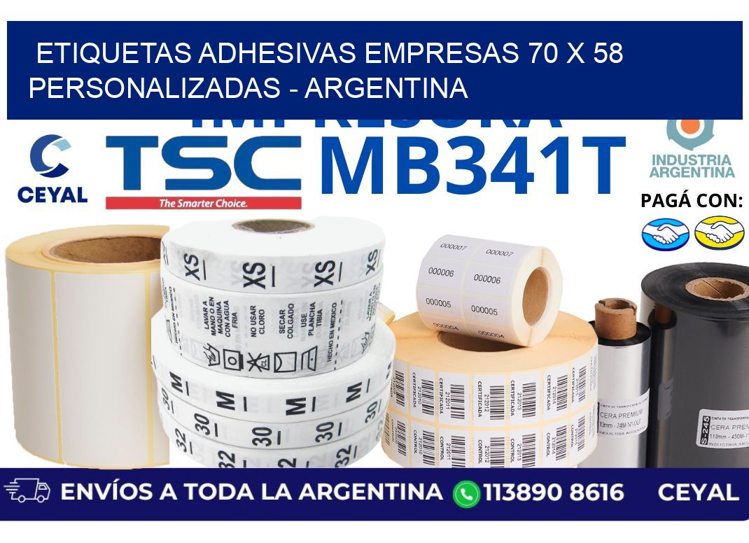 etiquetas adhesivas empresas 70 x 58 personalizadas – Argentina