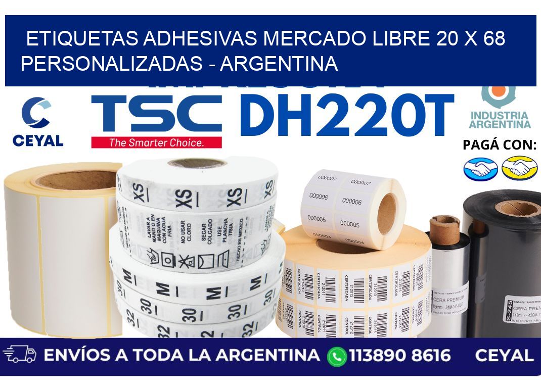 etiquetas adhesivas mercado libre 20 x 68 personalizadas – Argentina