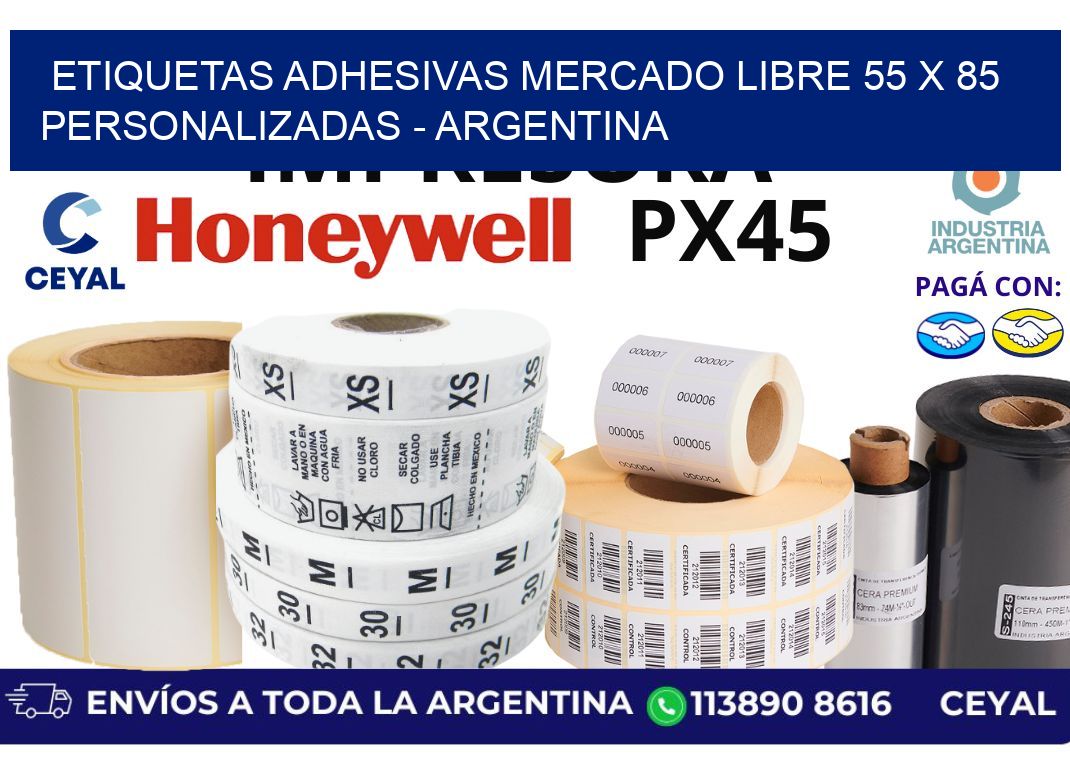 etiquetas adhesivas mercado libre 55 x 85 personalizadas – Argentina