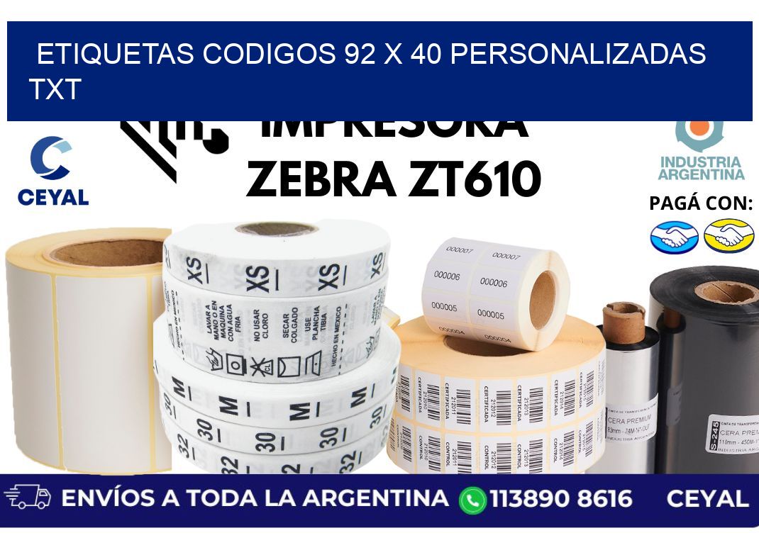 etiquetas codigos 92 x 40 personalizadas txt
