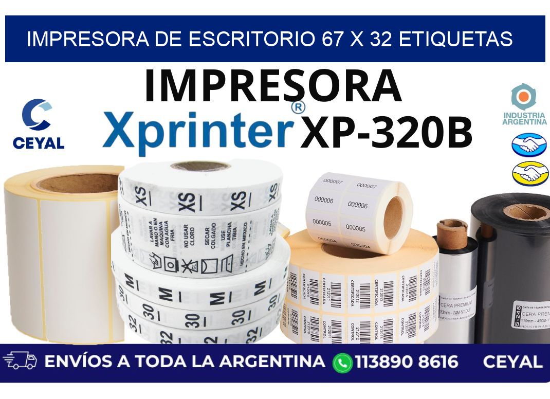 impresora de escritorio 67 x 32 etiquetas