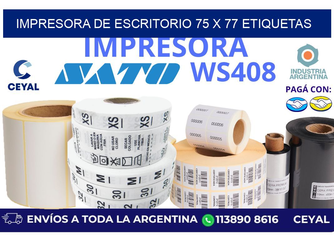 impresora de escritorio 75 x 77 etiquetas