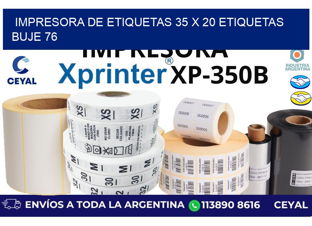 impresora de etiquetas 35 x 20 etiquetas buje 76