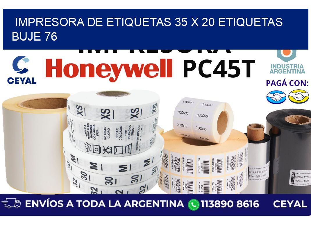 impresora de etiquetas 35 x 20 etiquetas buje 76