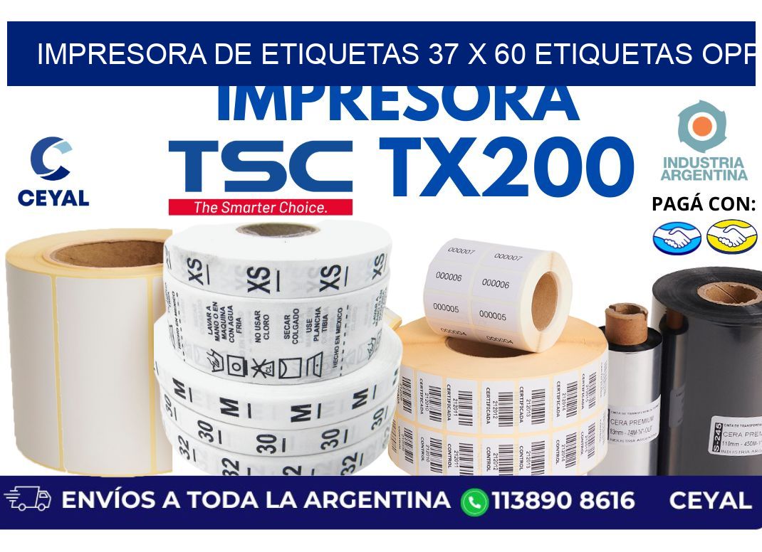 impresora de etiquetas 37 x 60 etiquetas opp