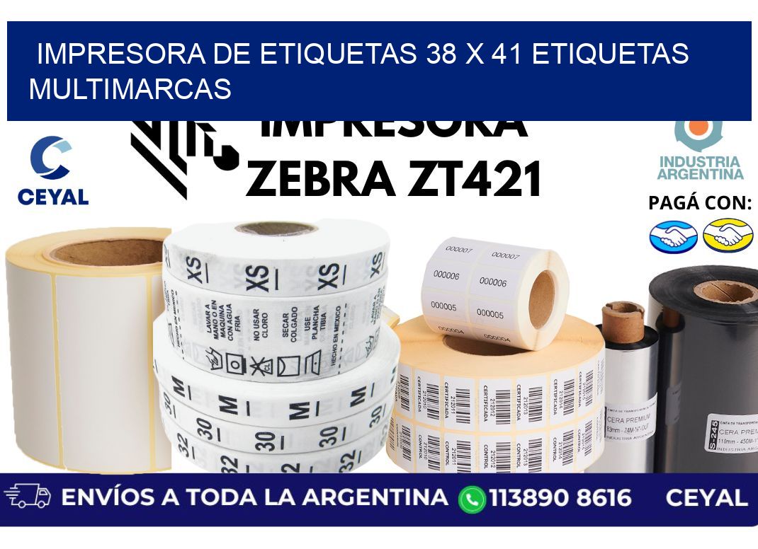 impresora de etiquetas 38 x 41 etiquetas multimarcas