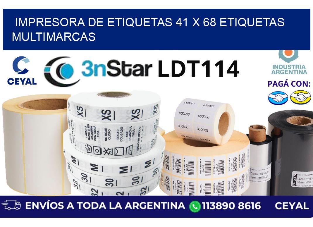 impresora de etiquetas 41 x 68 etiquetas multimarcas