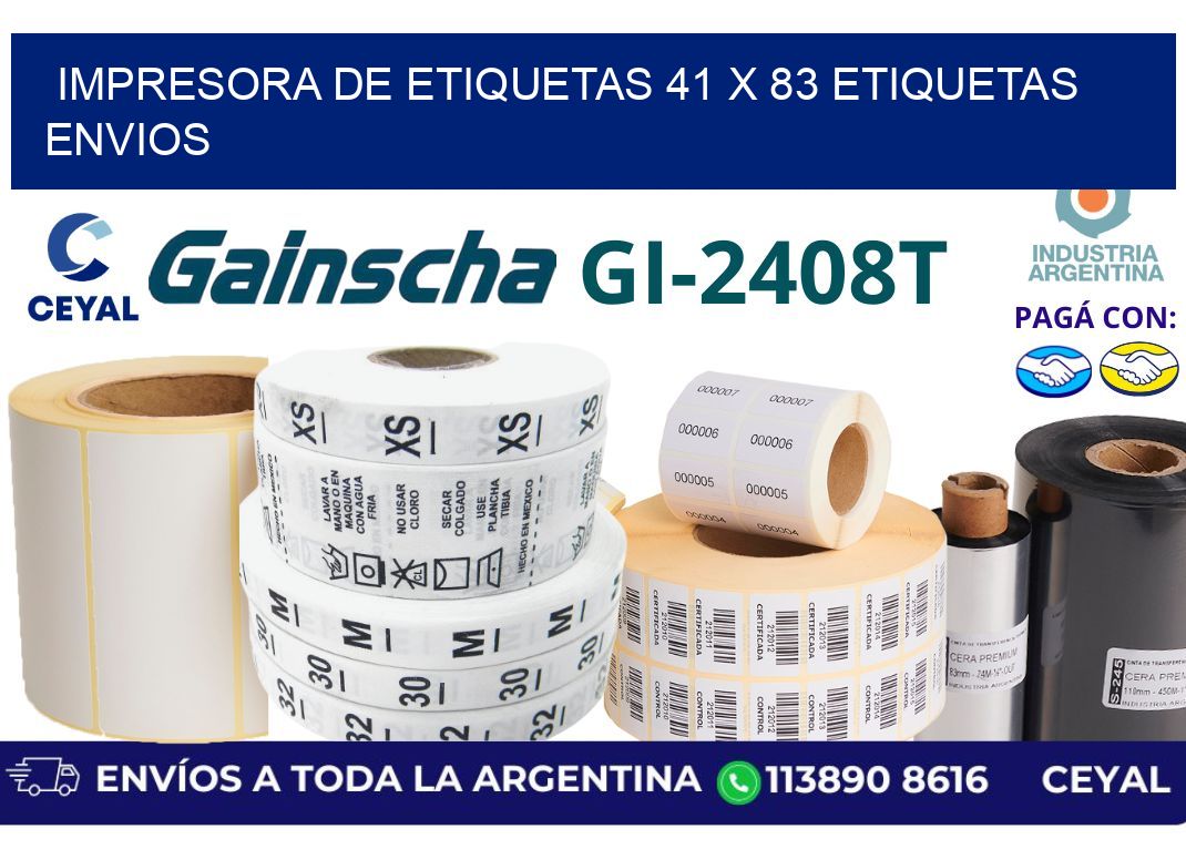 impresora de etiquetas 41 x 83 etiquetas envios