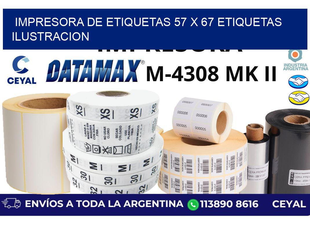 impresora de etiquetas 57 x 67 etiquetas ilustracion