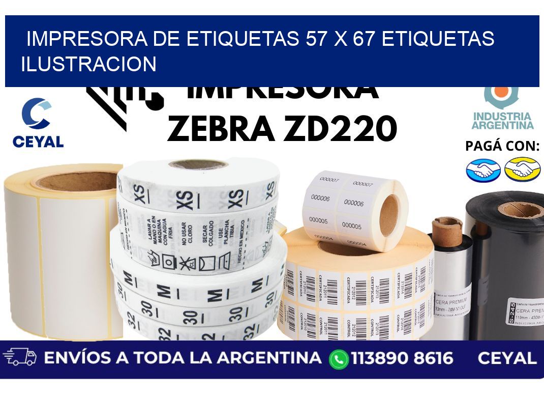 impresora de etiquetas 57 x 67 etiquetas ilustracion