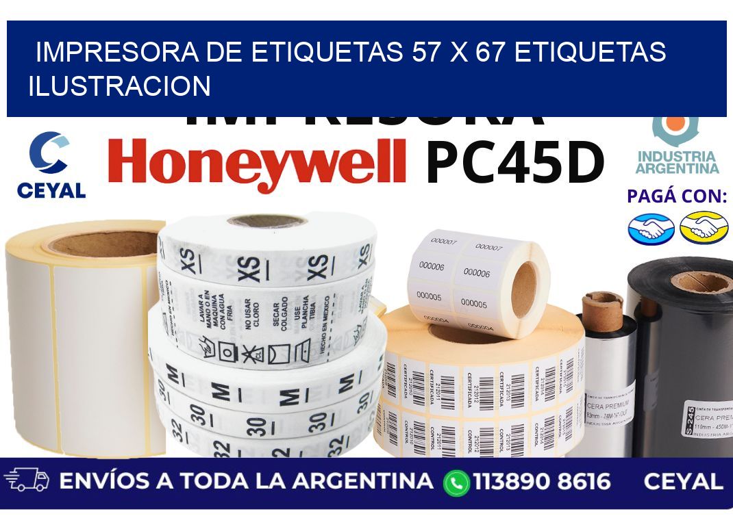 impresora de etiquetas 57 x 67 etiquetas ilustracion