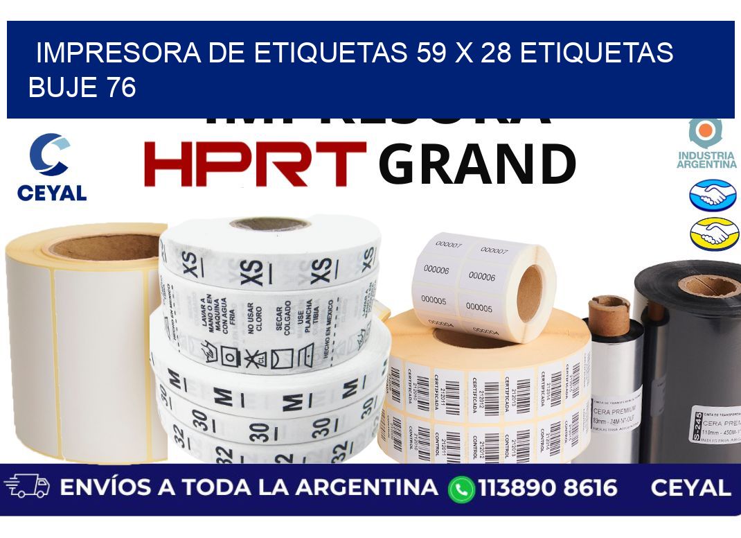impresora de etiquetas 59 x 28 etiquetas buje 76