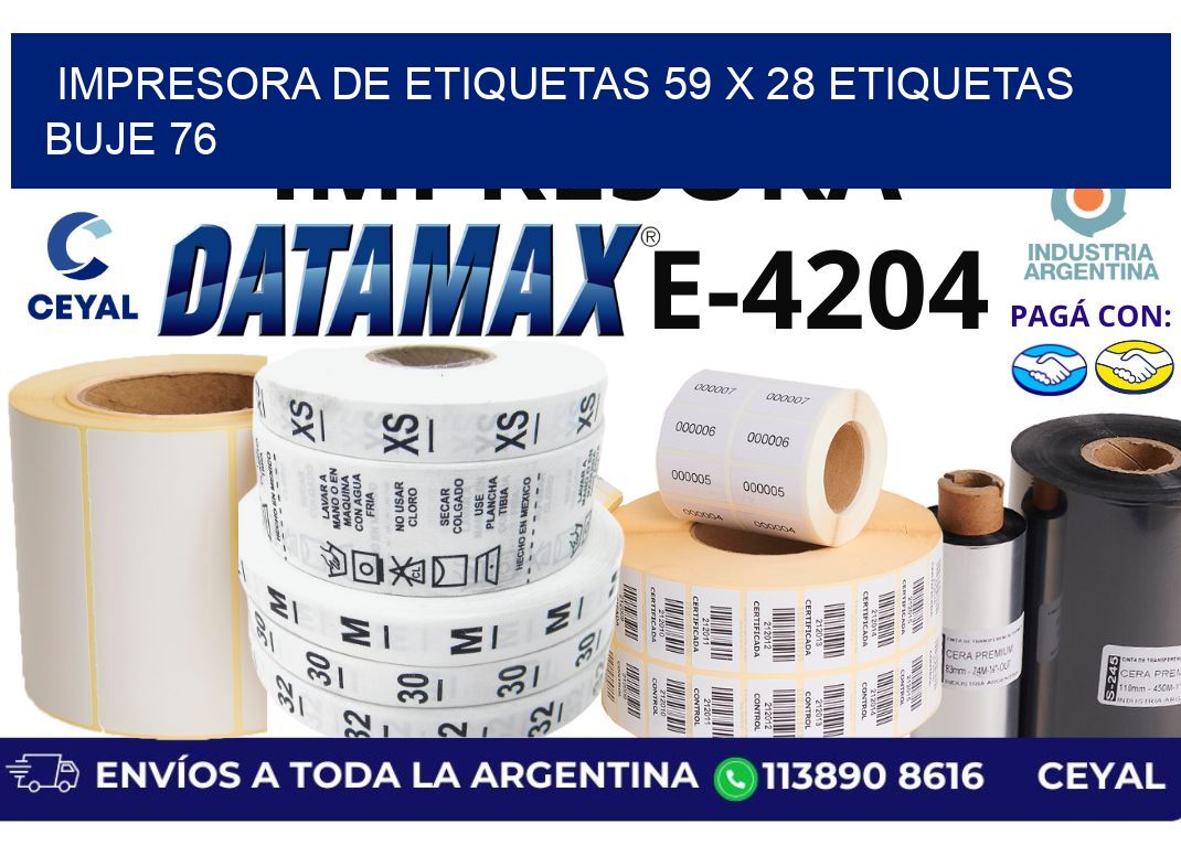 impresora de etiquetas 59 x 28 etiquetas buje 76