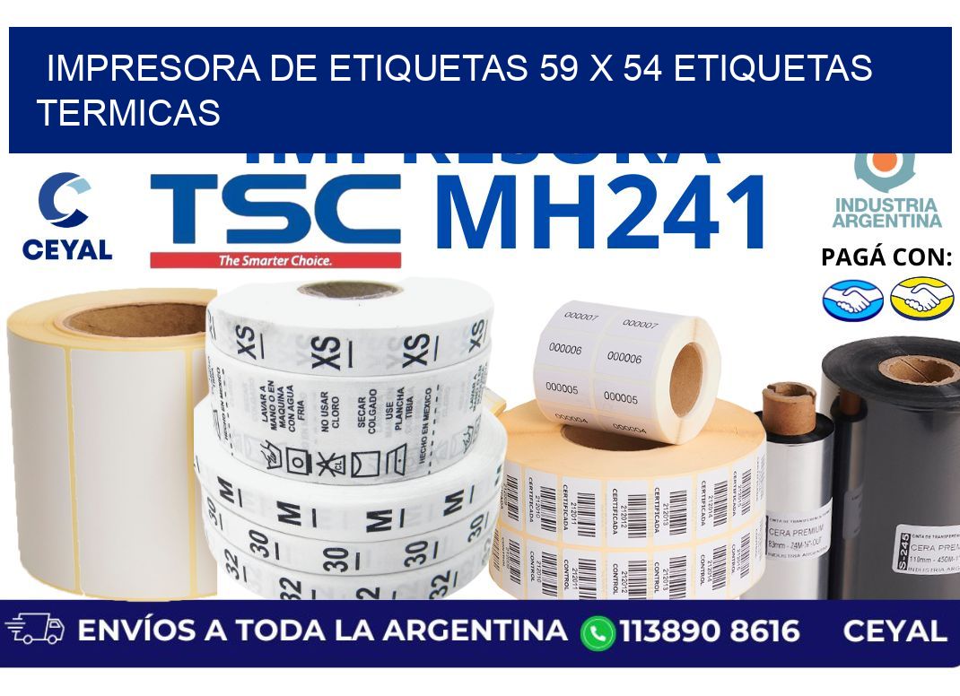 impresora de etiquetas 59 x 54 etiquetas termicas