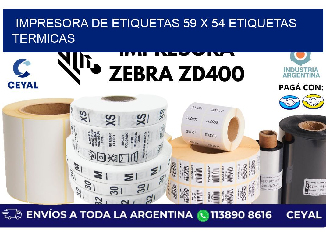 impresora de etiquetas 59 x 54 etiquetas termicas