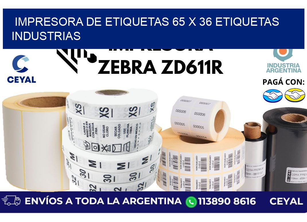 impresora de etiquetas 65 x 36 etiquetas industrias