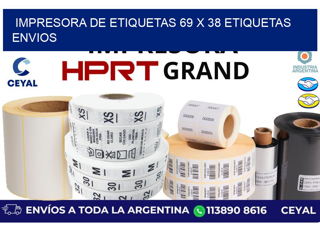 impresora de etiquetas 69 x 38 etiquetas envios
