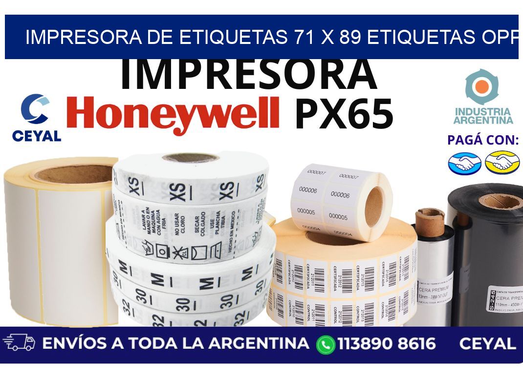 impresora de etiquetas 71 x 89 etiquetas opp