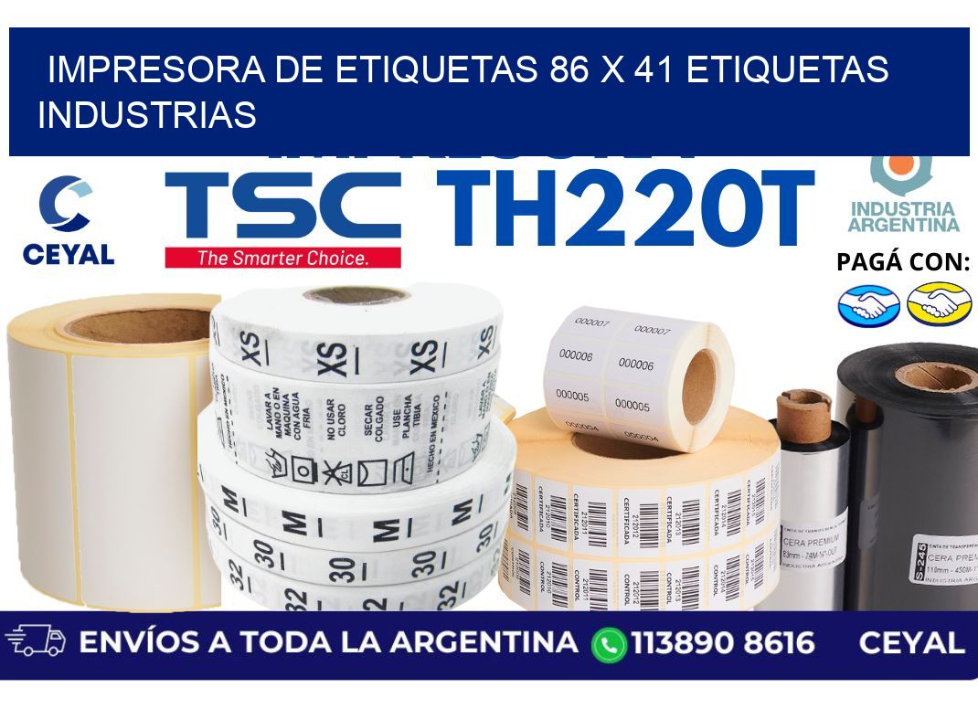 impresora de etiquetas 86 x 41 etiquetas industrias