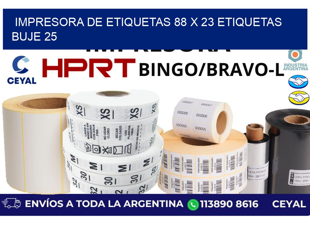 impresora de etiquetas 88 x 23 etiquetas  buje 25