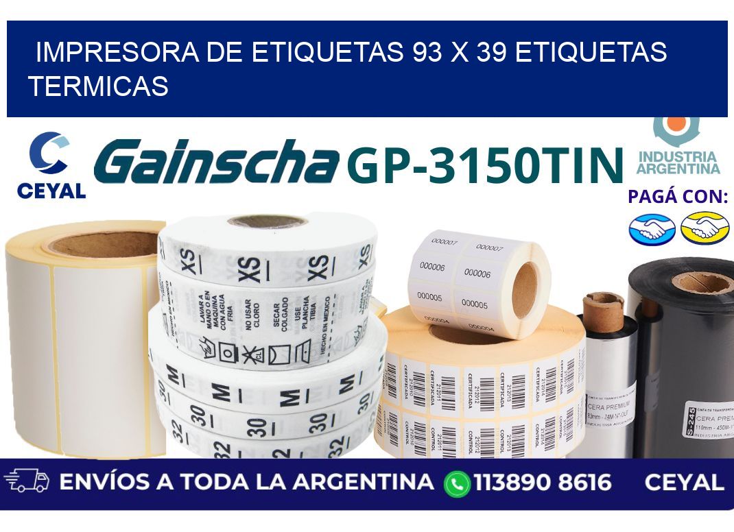 impresora de etiquetas 93 x 39 etiquetas termicas