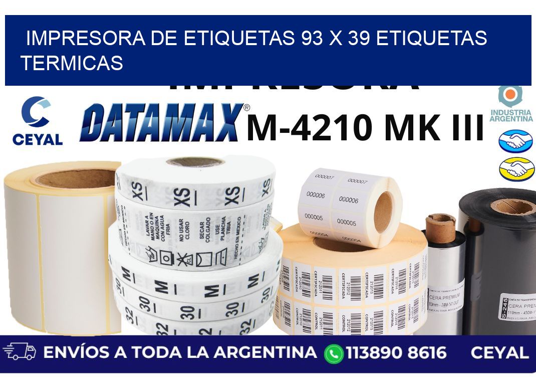 impresora de etiquetas 93 x 39 etiquetas termicas