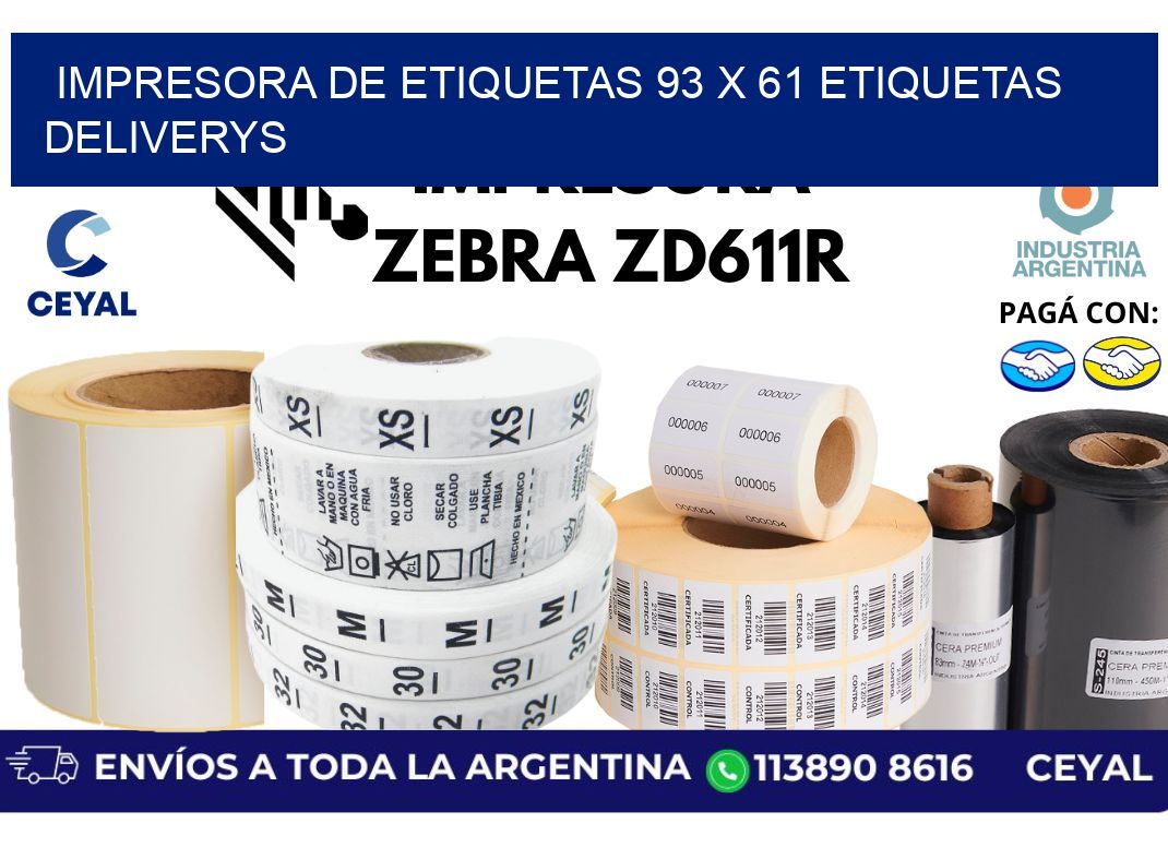 impresora de etiquetas 93 x 61 etiquetas deliverys