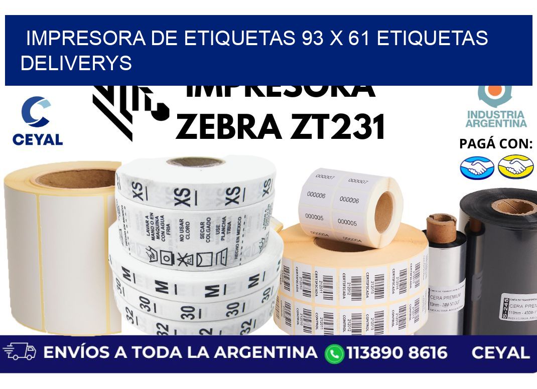 impresora de etiquetas 93 x 61 etiquetas deliverys