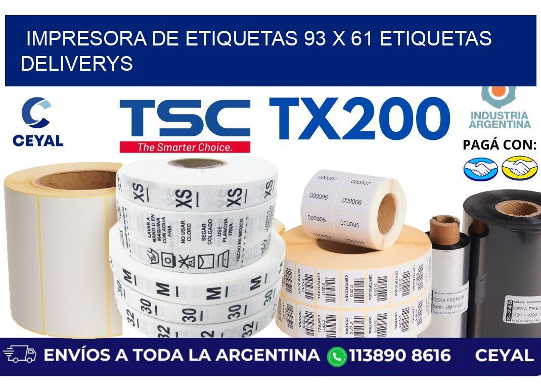 impresora de etiquetas 93 x 61 etiquetas deliverys