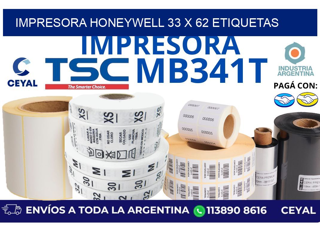 impresora honeywell 33 x 62 etiquetas