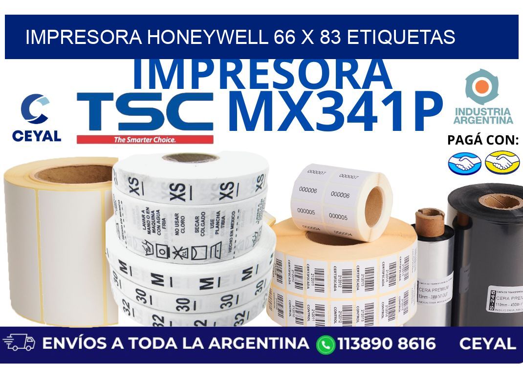 impresora honeywell 66 x 83 etiquetas