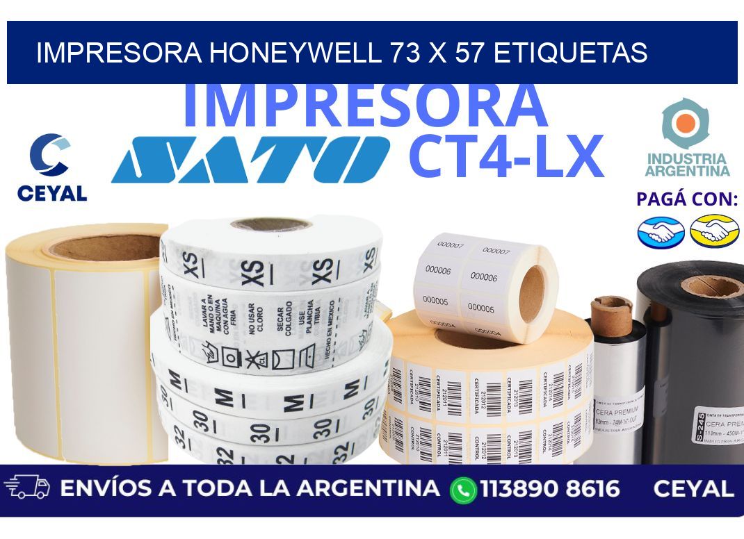 impresora honeywell 73 x 57 etiquetas