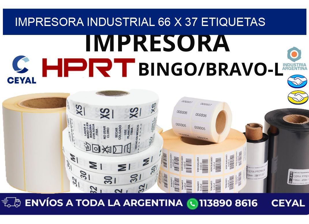 impresora industrial 66 x 37 etiquetas