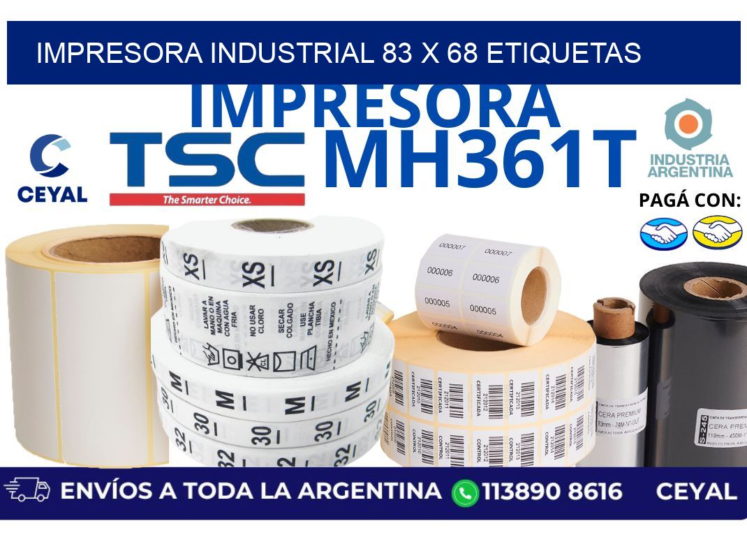 impresora industrial 83 x 68 etiquetas