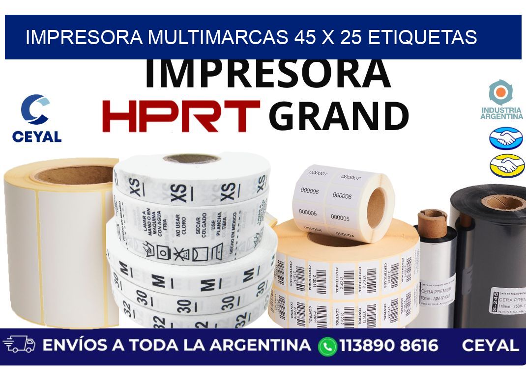impresora multimarcas 45 x 25 etiquetas