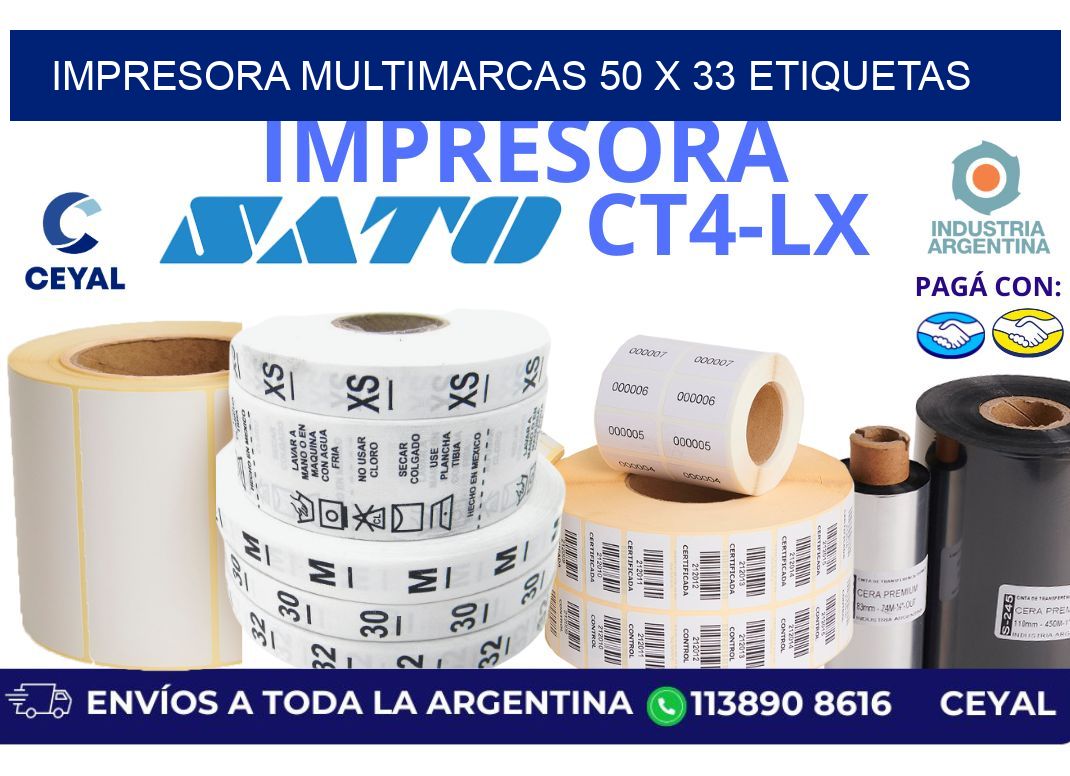 impresora multimarcas 50 x 33 etiquetas