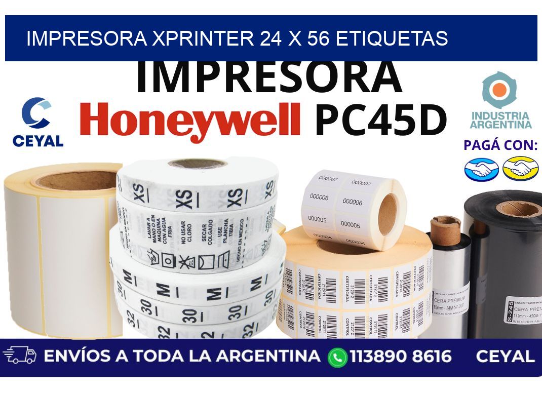 impresora xprinter 24 x 56 etiquetas
