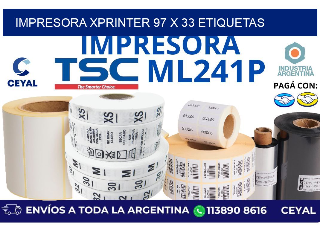 impresora xprinter 97 x 33 etiquetas