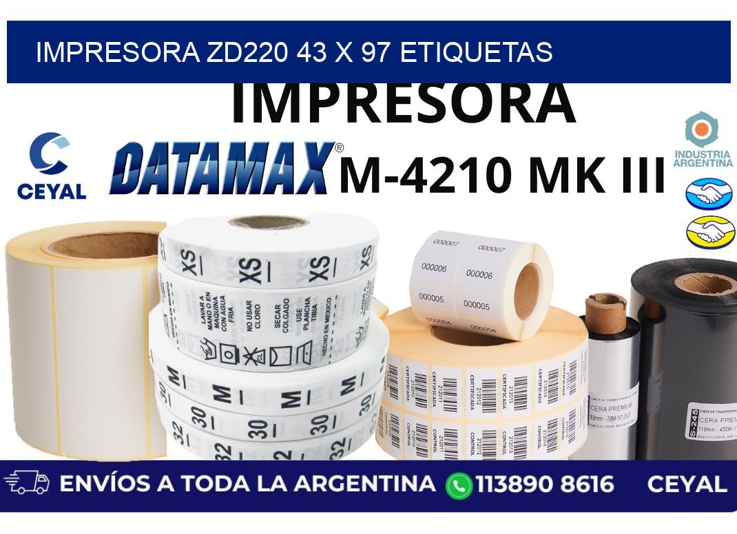 impresora zd220 43 x 97 etiquetas