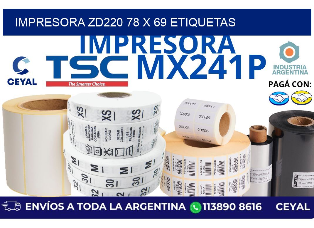impresora zd220 78 x 69 etiquetas