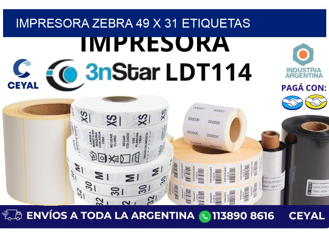 impresora zebra 49 x 31 etiquetas