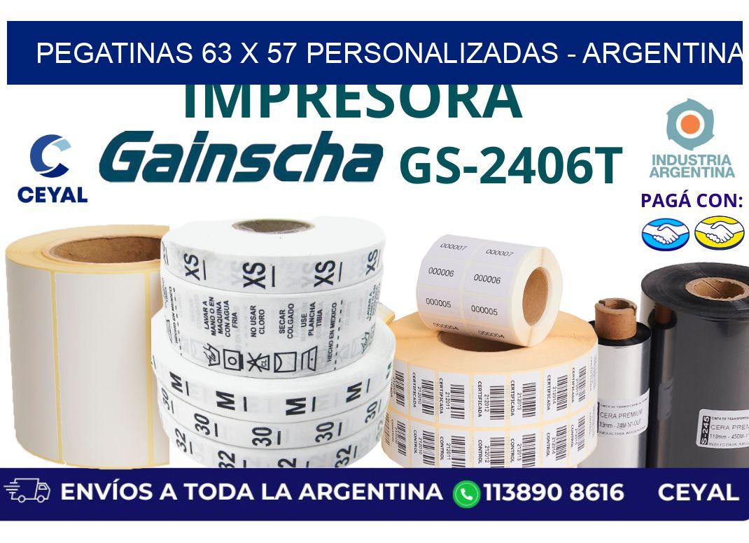 pegatinas 63 x 57 personalizadas - Argentina