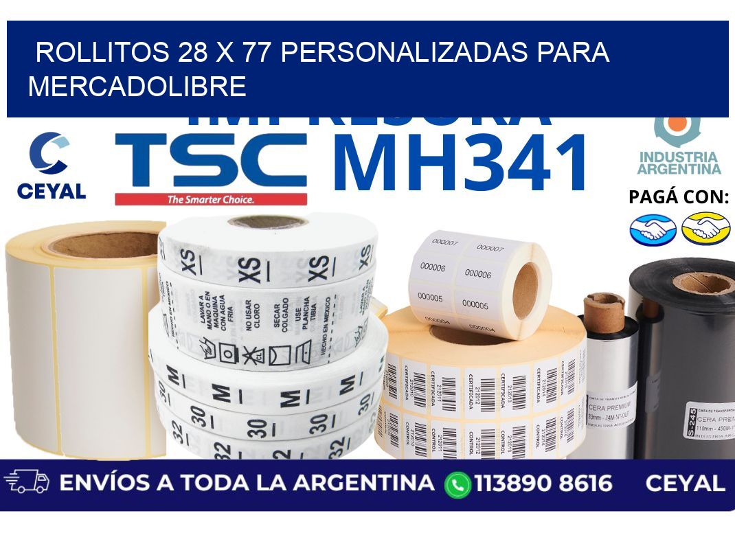 rollitos 28 x 77 personalizadas para mercadolibre