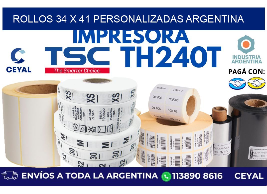rollos 34 x 41 personalizadas argentina
