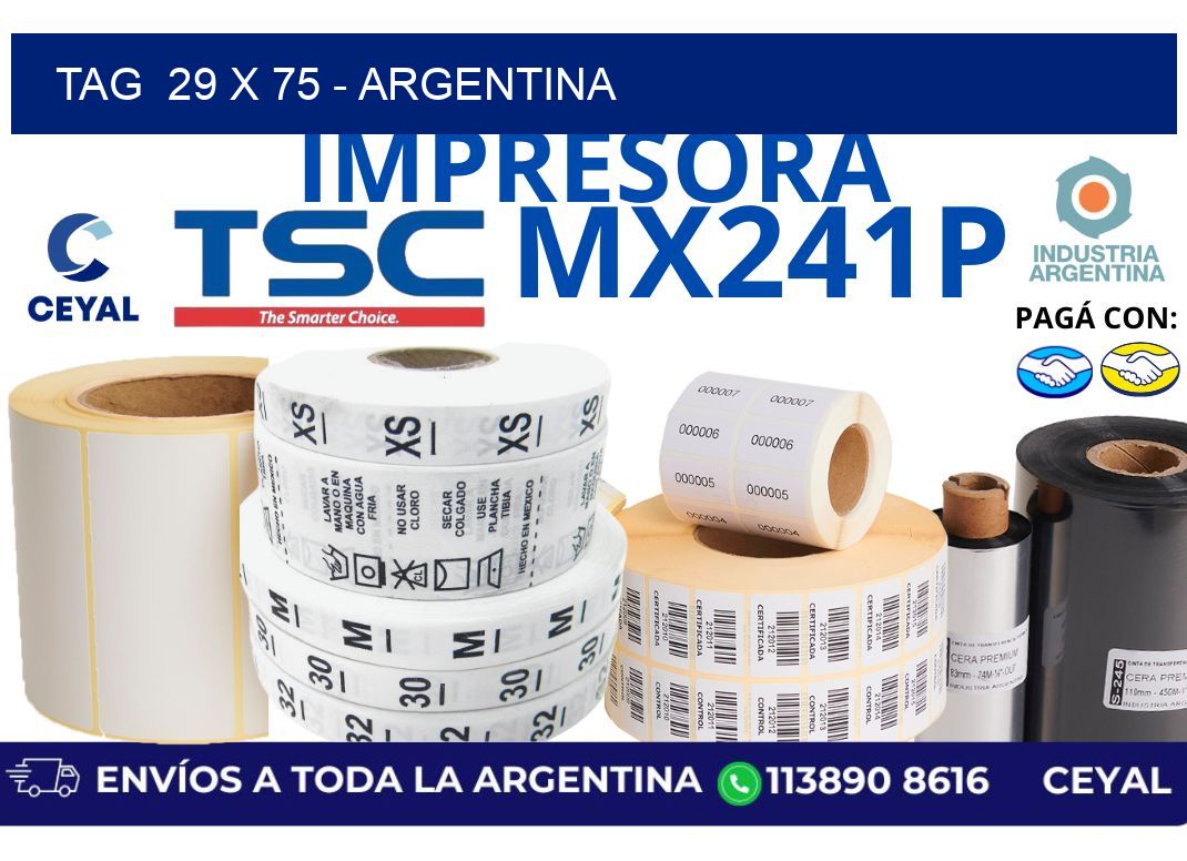 tag  29 x 75 - Argentina