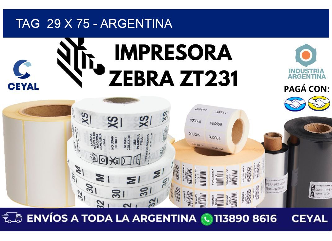 tag  29 x 75 - Argentina