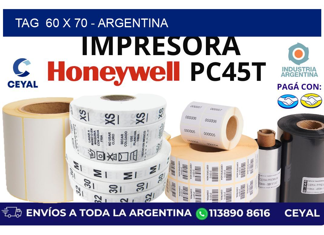 tag  60 x 70 - Argentina