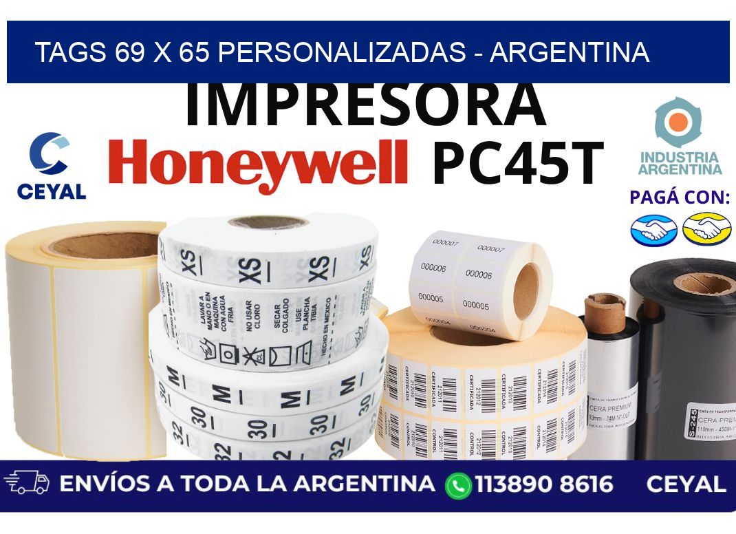 tags 69 x 65 personalizadas - Argentina