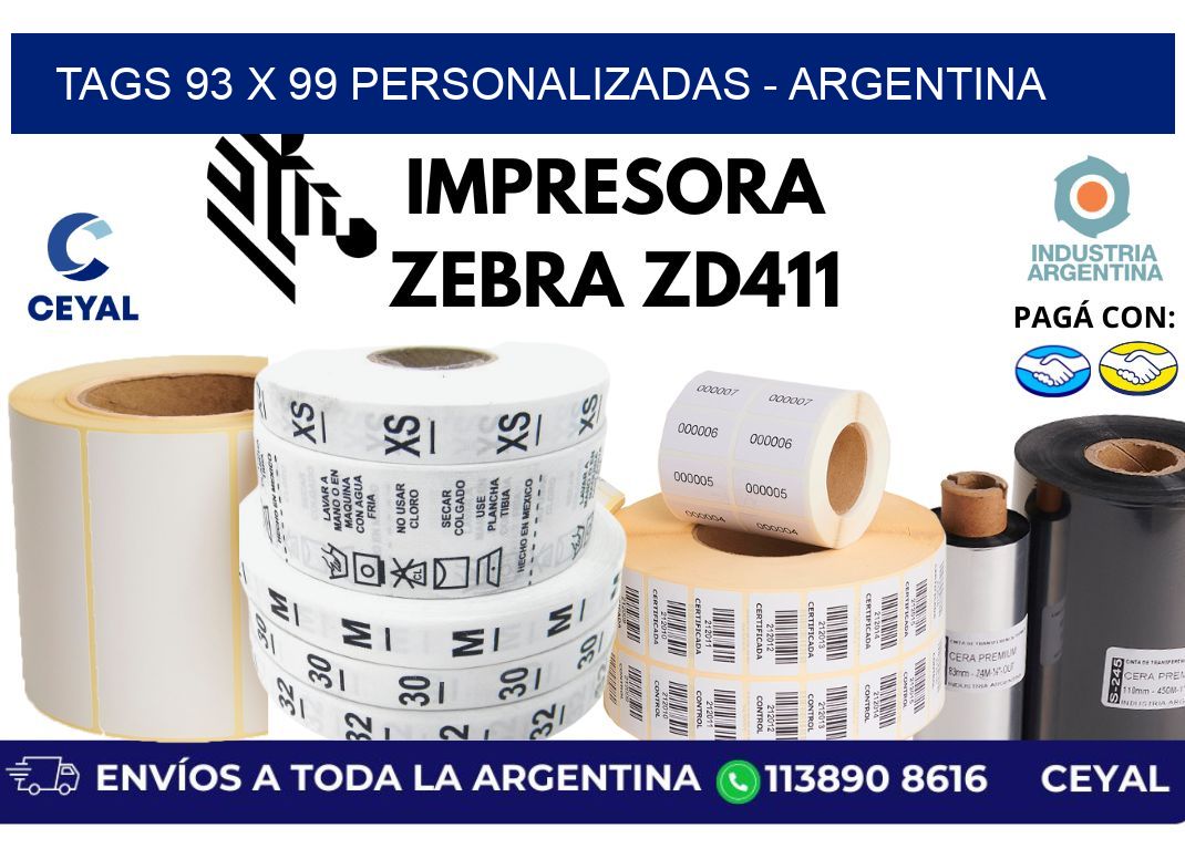tags 93 x 99 personalizadas – Argentina