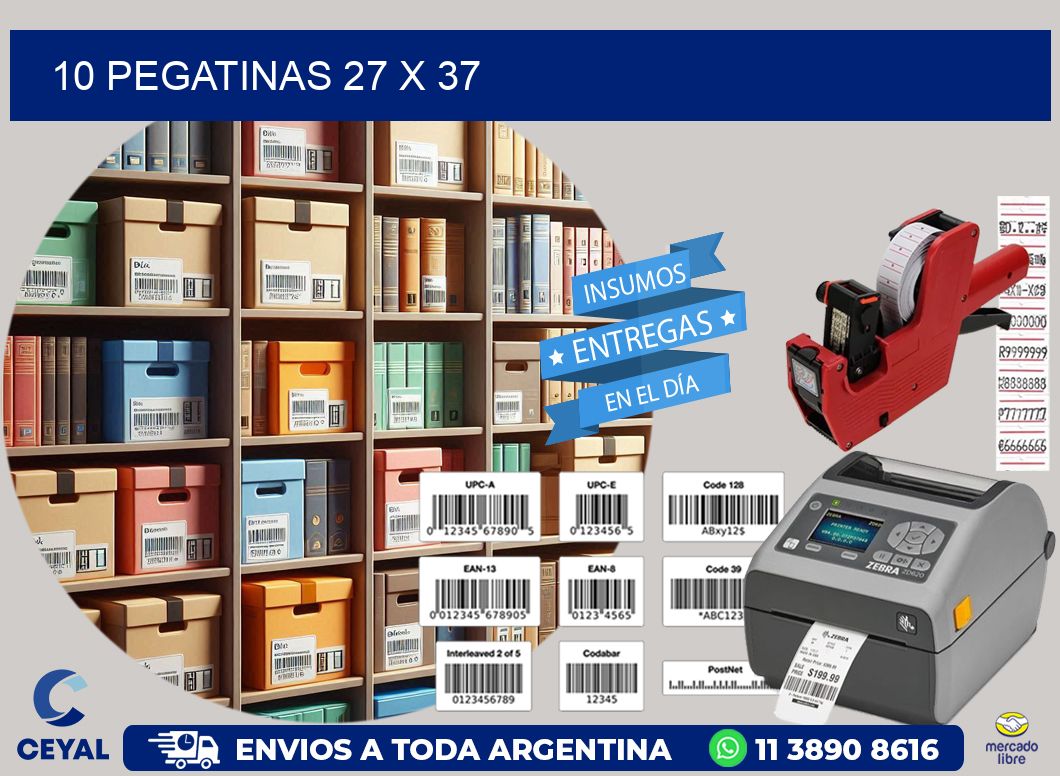 10 PEGATINAS 27 x 37